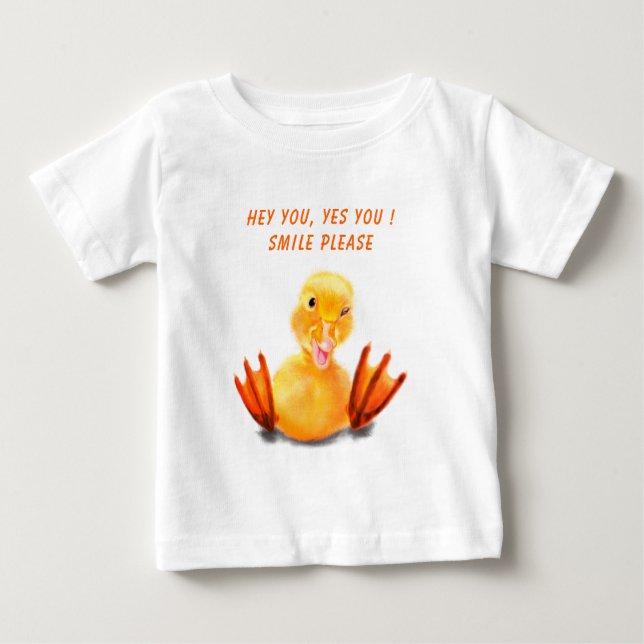 Funny Duck Baby T-Shirt - Custom Text (Front)