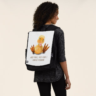 Funny Duck Backpack Smile - Custom Text