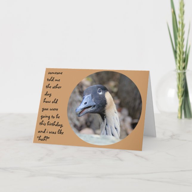 Funny Duck Birthday card, Over the Hill Card (Front)