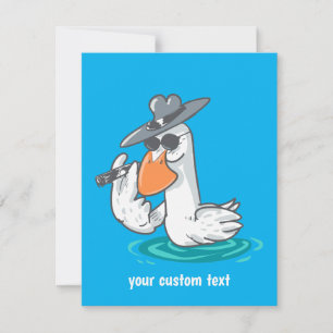 funny duck boss cartoon thank you card