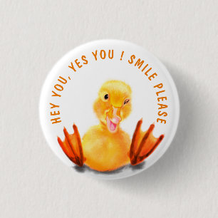 Funny Duck Button - Custom Text