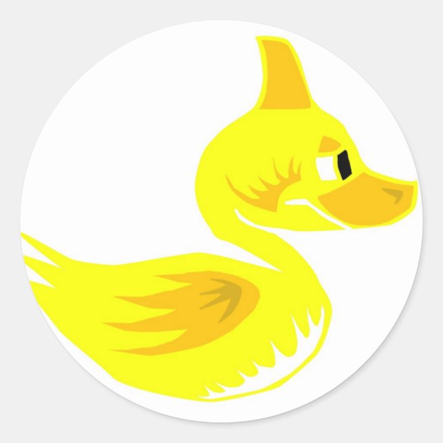 Funny duck classic round sticker (Front)