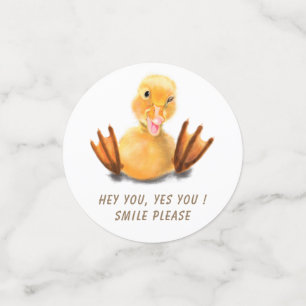 Funny Duck Confetti Smile - Custom Text
