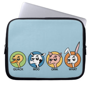 FUNNY DUCK COW PIG AND RABBIT LAPTOP SLEEVE