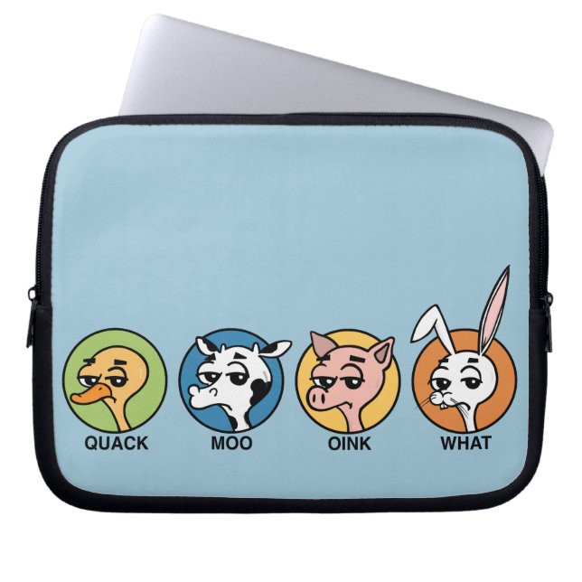 FUNNY DUCK COW PIG AND RABBIT LAPTOP SLEEVE (Front)