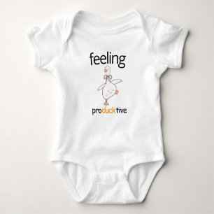 Funny Duck Custom Text Feeling Producktive Blue Baby Bodysuit