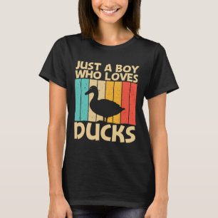 Funny Duck Design For Boys Kids Duck Farmer Huntin T-Shirt