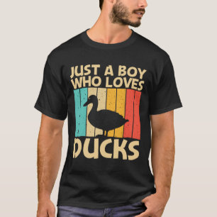 Funny Duck Design For Boys Kids Duck Farmer Huntin T-Shirt