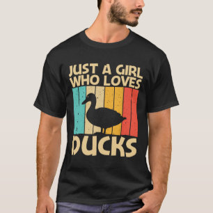 Funny Duck Design For Girls Kids Duck Farmer Hunti T-Shirt