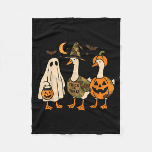 Funny Duck Duck Boo Halloween Costume Duck Fleece Blanket