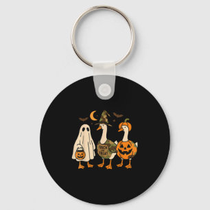 Funny Duck Duck Boo Halloween Costume Duck  Keychain