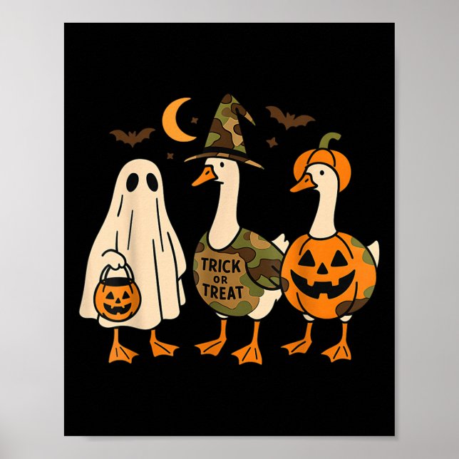 Funny Duck Duck Boo Halloween Costume Duck  Poster (Front)