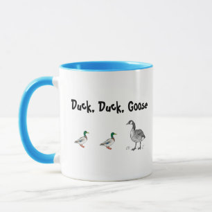Funny Duck Duck Goose Cartoon, Kids Game Pun Mug