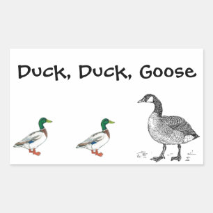 Funny Duck Duck Goose Cartoon, Kids Game Pun Sticker