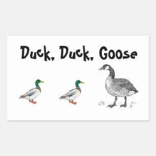 Funny Duck Duck Goose Cartoon, Kids Game Pun Sticker
