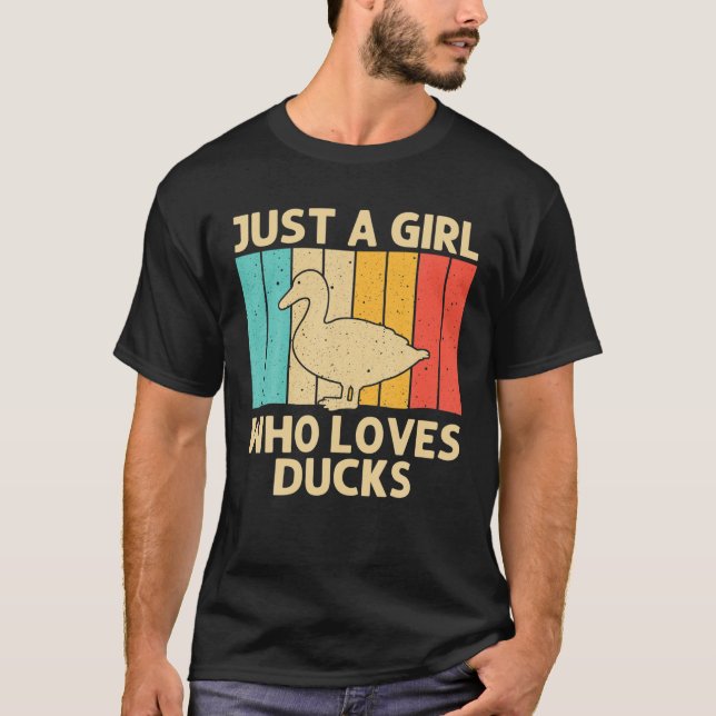 Funny Duck For Girls Kids Mallard Mandarin Duck Lo T-Shirt (Front)