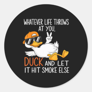 Funny Duck Graphic Tees Men Women Funny Quote Classic Round Sticker
