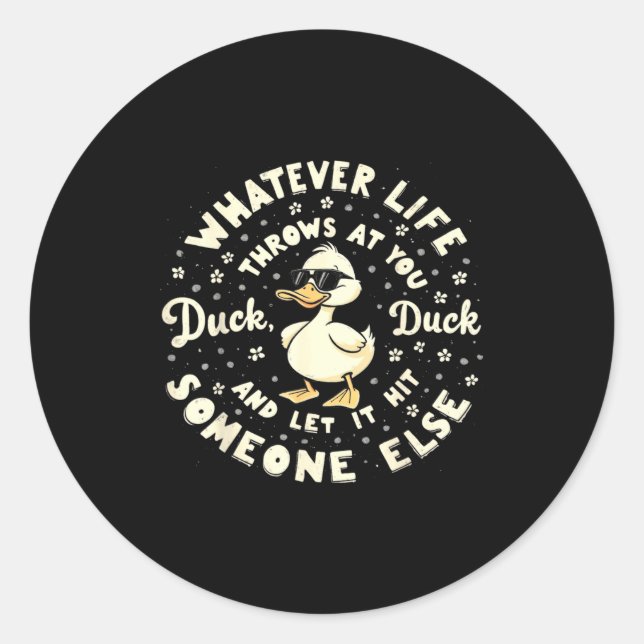 Funny Duck Graphic Tees Men Women Teens Funny Quot Classic Round Sticker (Front)
