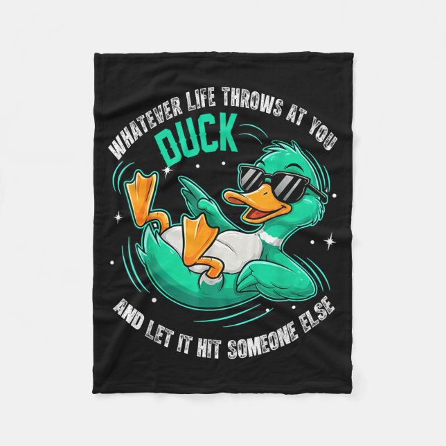 Funny Duck Graphic Tees Men Women Teens Funny Quot Fleece Blanket (Front)