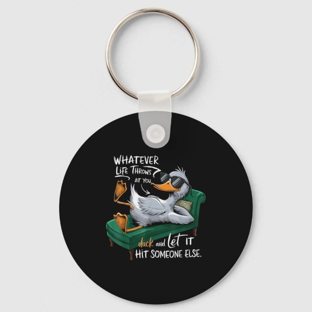 Funny Duck Graphic Tees Men Women Teens Funny Quot Keychain (Front)