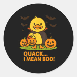 Funny Duck Halloween Costume – Quack I Mean Boo Qu Classic Round Sticker