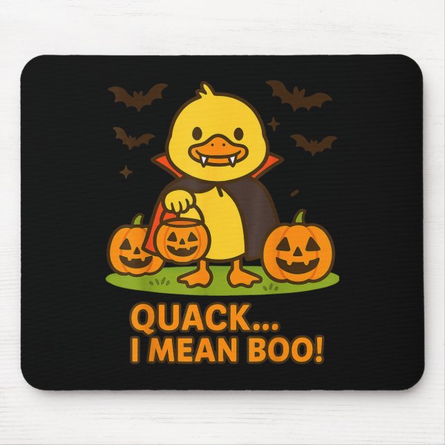 Funny Duck Halloween Costume – Quack I Mean Boo Qu Mouse Pad (Front)