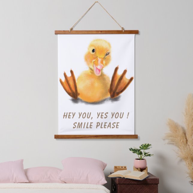 Funny Duck Hanging Tapestry - Custom Text (Bedroom)