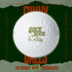 Funny Duck Hook Bad Swing Golfer Humour Gift Golf Balls