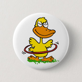 Funny duck hula hoop | Choose background colour 2 Inch Round Button