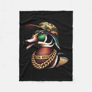 Funny Duck Hunter Shirt Fowl Mouth Duck Hunting Go Fleece Blanket