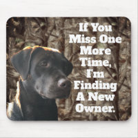 Funny Duck Hunting Chocolate Lab Camo Mouse Pad