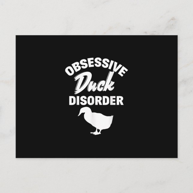 Funny Duck Hunting Odd Obsessive Duck Disorder Announcement Postcard (Front)