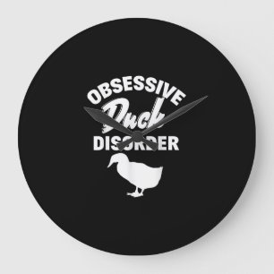 Funny Duck Hunting Odd Obsessive Duck Disorder Large Clock