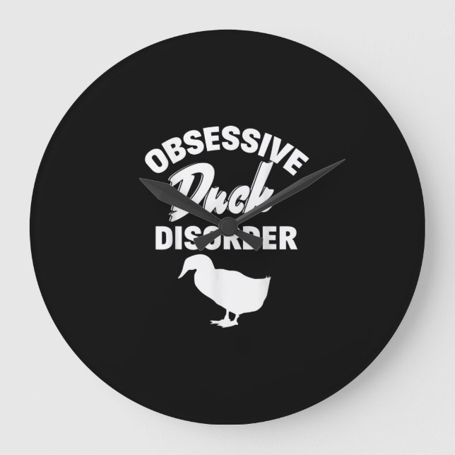Funny Duck Hunting Odd Obsessive Duck Disorder Large Clock (Front)