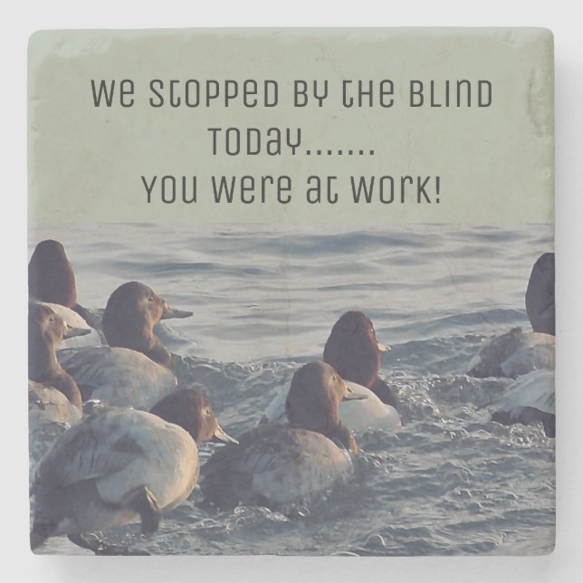 Funny Duck Hunting Stone Coaster (Front)