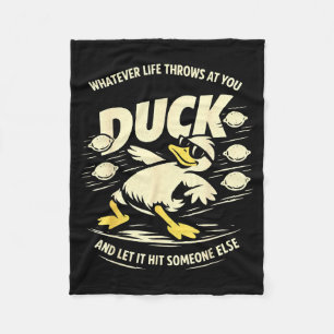Funny duck lemons graphic men women kids fleece blanket