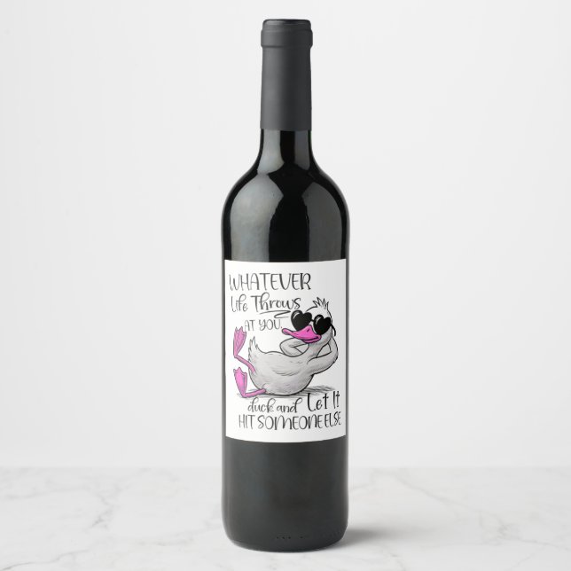 Funny Duck Lover Wine Label (Front)