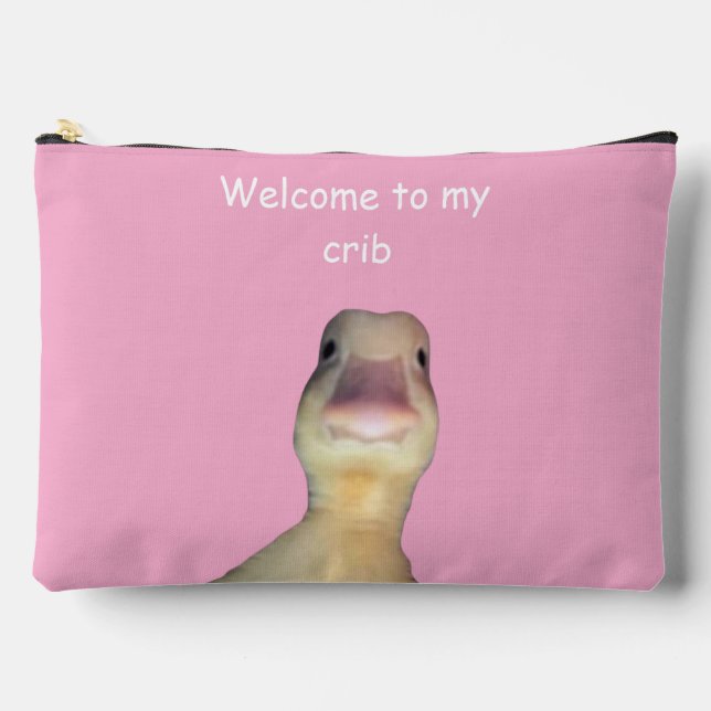Funny Duck Meme – “Welcome to My Crib” Cute Animal Accessory Pouch (Front)