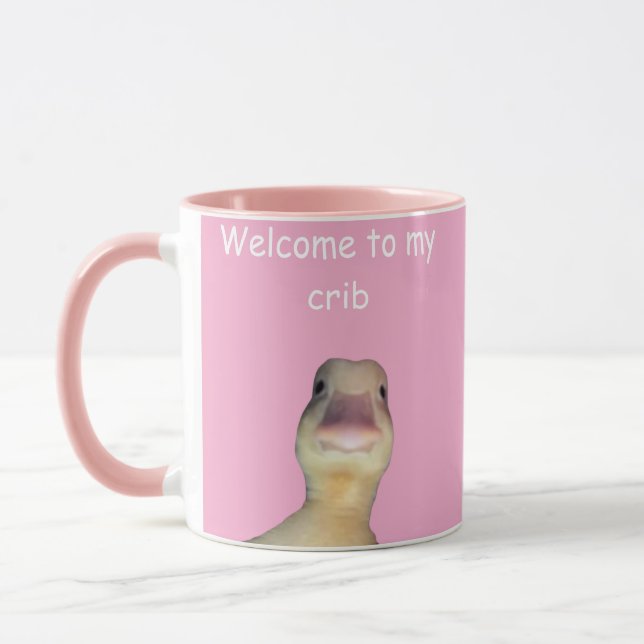 Funny Duck Meme – “Welcome to My Crib” Cute Animal Mug (Left)