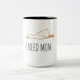 Funny Duck Mug "I Need Mom" Cute Baby Duck Coffe