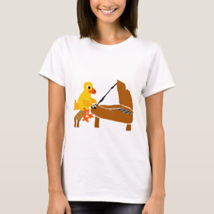Funny Duck Playing Piano Art T-Shirt