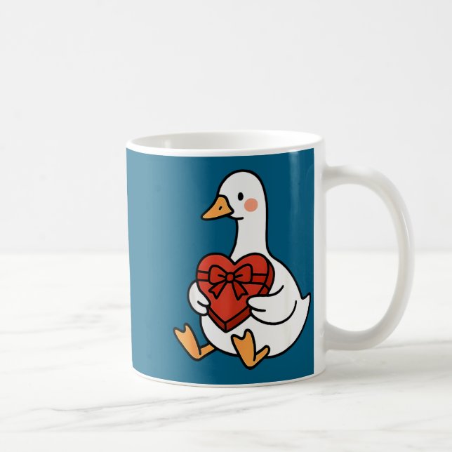 Funny Duck Preppy Silly Just Goose Valentine Love Coffee Mug (Right)