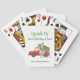 Funny Duck Quack Up Some Holiday Cheer Playing Cards