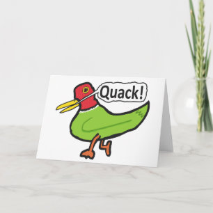 Funny Duck Quacking Card