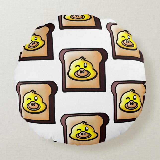 Funny duck round pillow (Front)