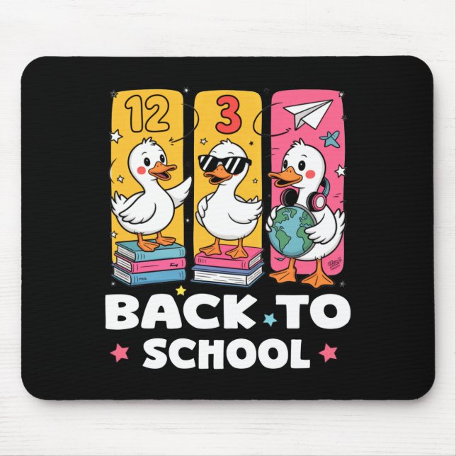 Funny duck school squad first day of school for mouse pad (Front)