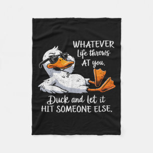 Funny Duck Shirt Funny Quote Graphic Tees For Men Fleece Blanket