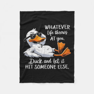Funny Duck Shirt Funny Quote Graphic Tees For Men  Fleece Blanket