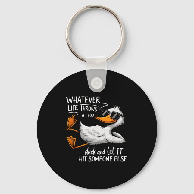 Funny Duck Shirt Funny Quote Graphic Tees For Men  Keychain (Front)