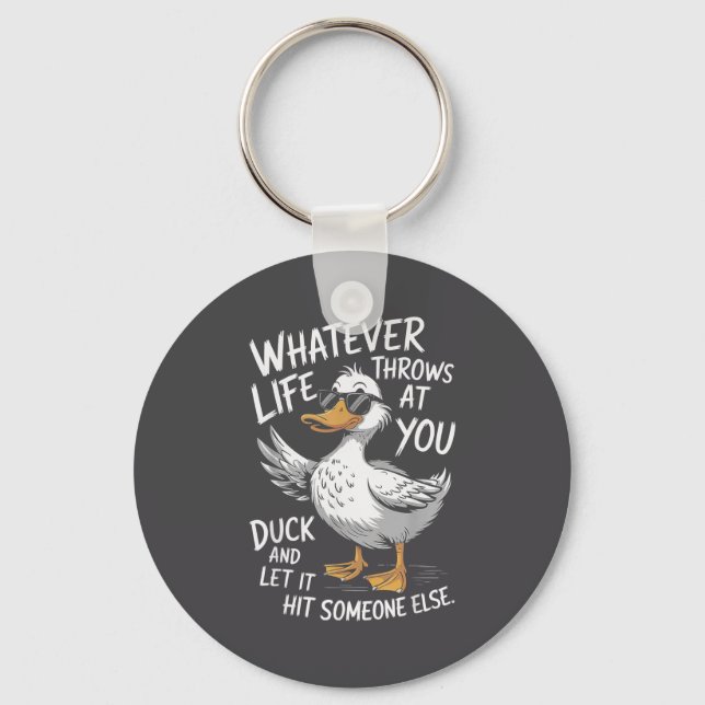 Funny Duck Shirt Funny Quote Graphic Tees For Men  Keychain (Front)